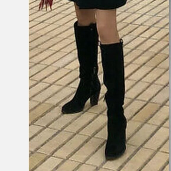 UGG Ava Boots Tall High Heeled Boot Water Resistant Suede Size Zip Black Size 7 - Picture 12 of 13